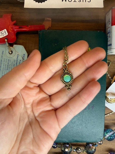 Ornate Uranium Glass Necklace