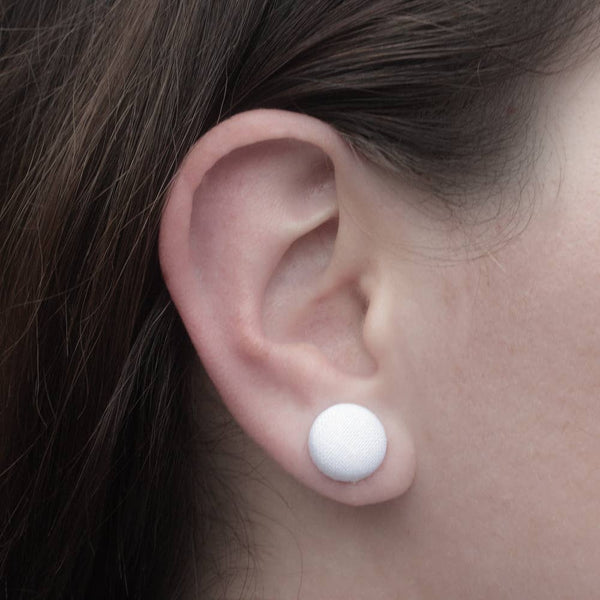 Eyes Fabric Button Earrings