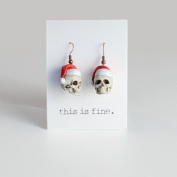 Santa Skull Earrings