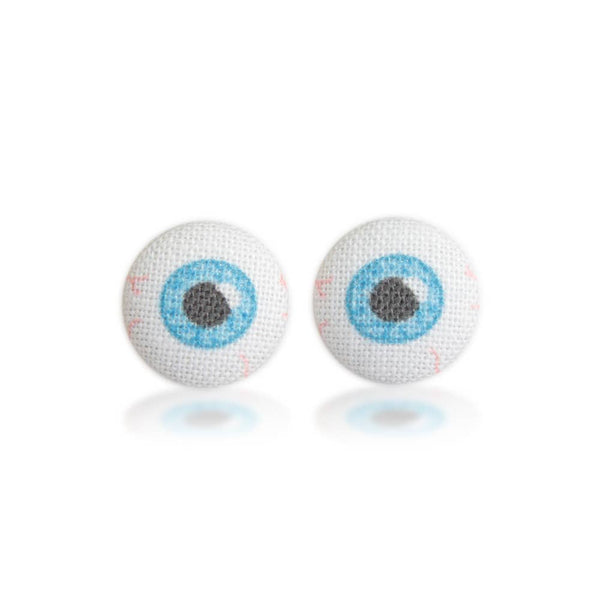 Eyes Fabric Button Earrings