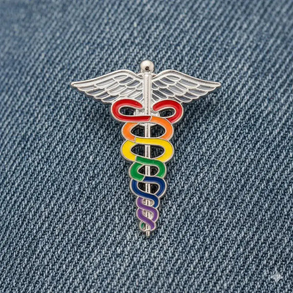 Pride Rainbow Caduceus Pins