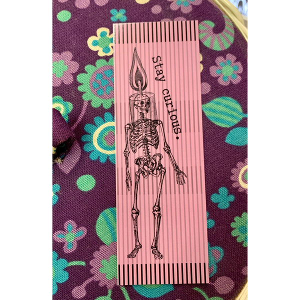 Stay Curious Candle Skeleton Bookmark