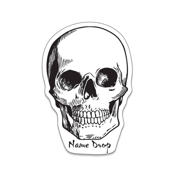 Skull Vinyl Sticker | Custom Name Drop | 3.75"