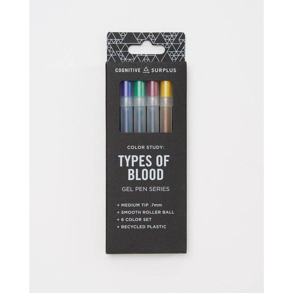 Types of Blood Neon Gel Pens Pack