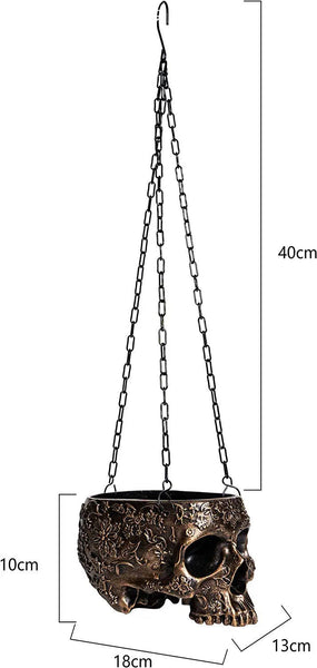 Skeleton  Hanging Skull Plant Planter Pot