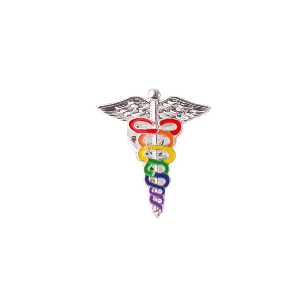 Pride Rainbow Caduceus Pins