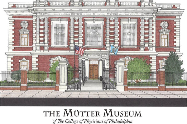 Postcard: Custom Drawing of The College of Physicians of Philadelphia