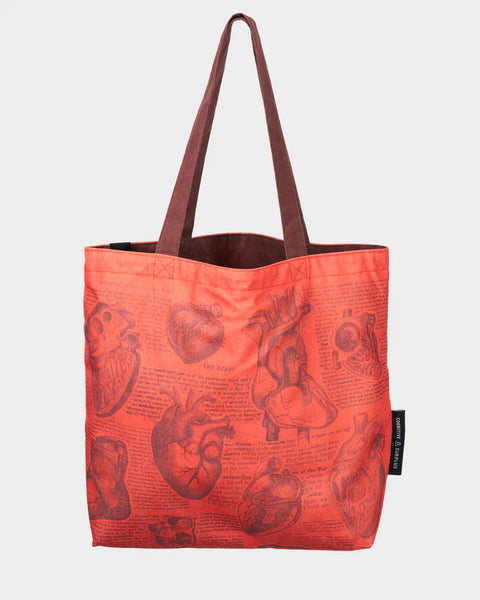 Heart Anatomy Canvas Shoulder Tote Bag