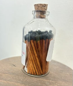 Mutter Museum Dark Wood Black Tipped Matches in Apothecary Jar