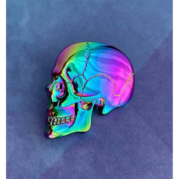 3D Textbook Anatomy Skull Pin - Rainbow Anodized!
