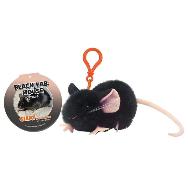Black Lab Mouse Plush Keychain