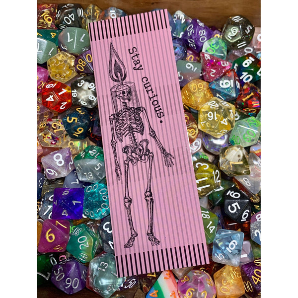 Stay Curious Candle Skeleton Bookmark