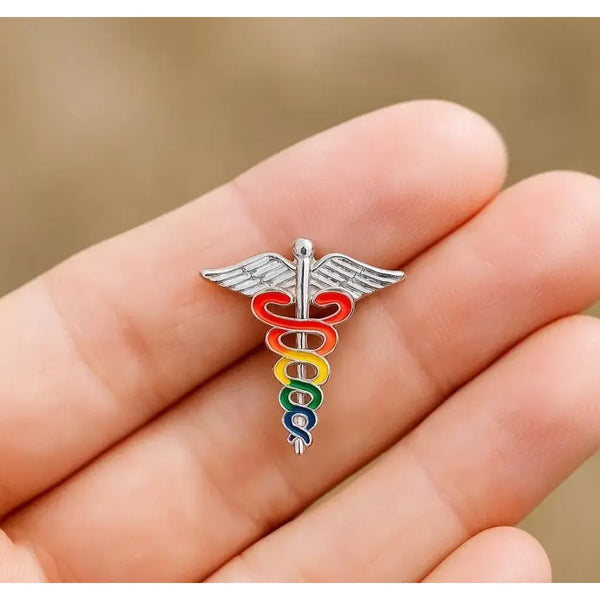 Pride Rainbow Caduceus Pins