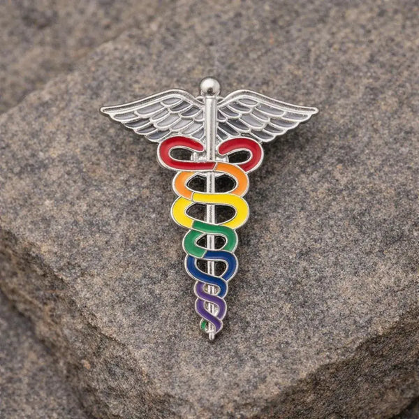 Pride Rainbow Caduceus Pins