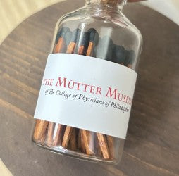 Mutter Museum Dark Wood Black Tipped Matches in Apothecary Jar
