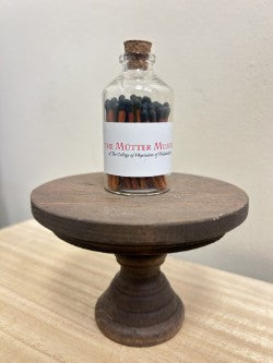Mutter Museum Dark Wood Black Tipped Matches in Apothecary Jar