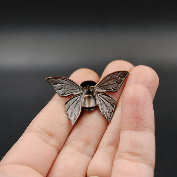 Spooky Butterfly Skull Brooch Pin