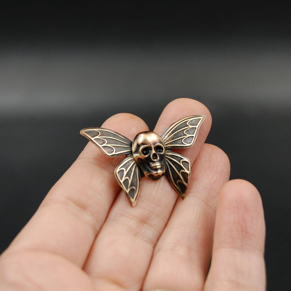 Spooky Butterfly Skull Brooch Pin