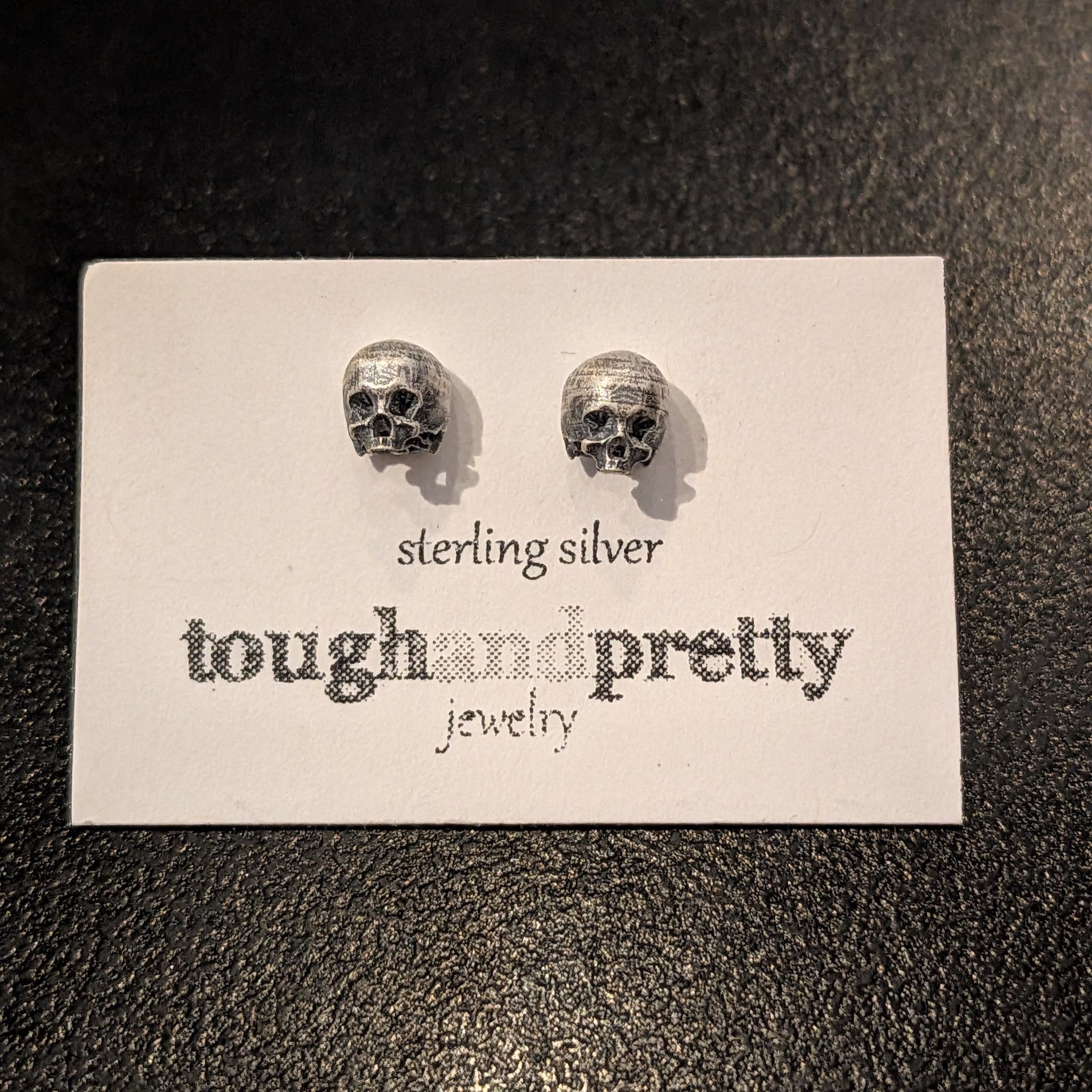 Tiny Sterling Silver Skull Stud Earrings
