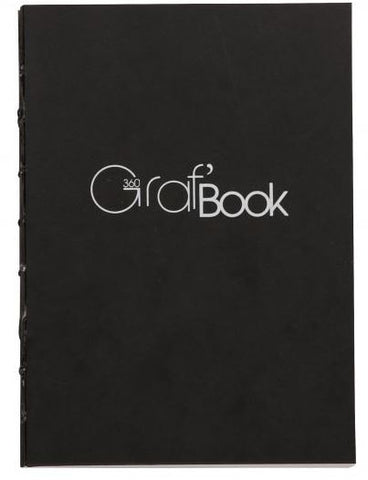 A black notebook with Graf'Book 360 imprinted on it.