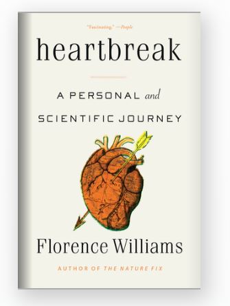 A cream colored book with an illustration of a red anatomical heart with a gold arrow piercing through it.