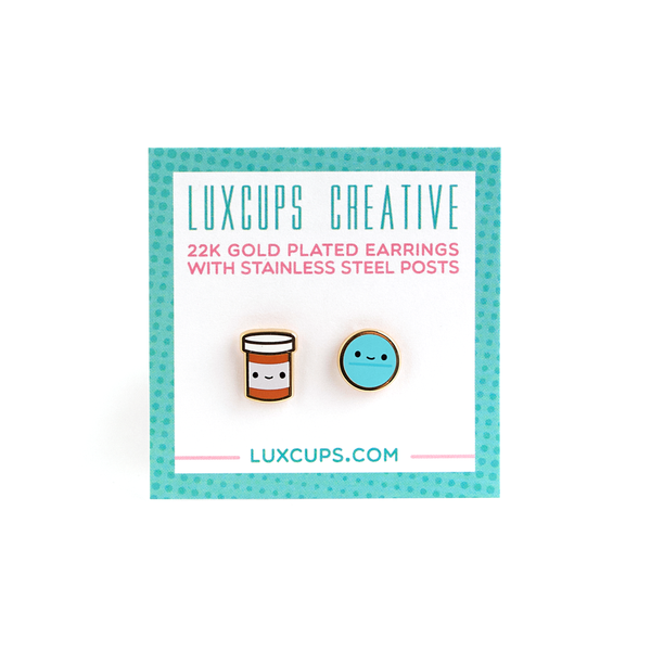 Prescription Pal Enamel Earrings