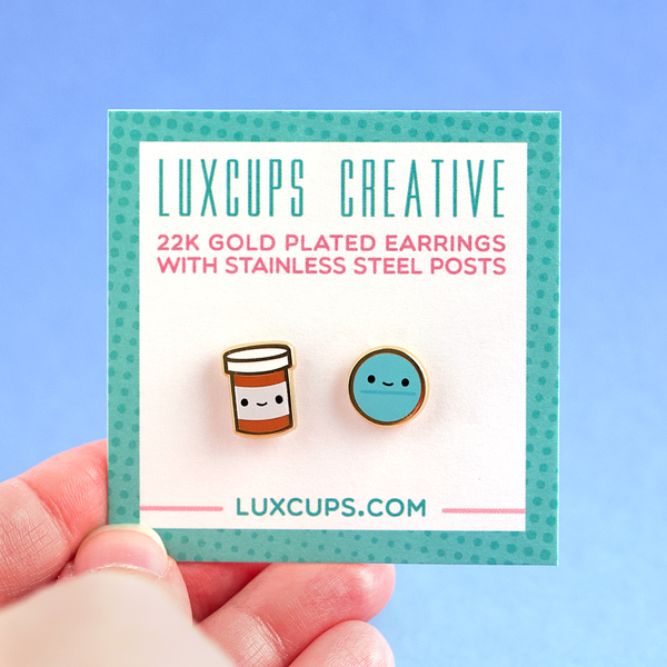 Prescription Pal Enamel Earrings