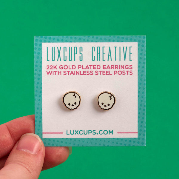 Skull Enamel Earrings