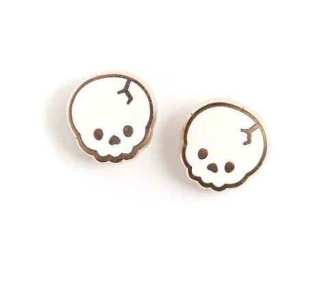 Skull Enamel Earrings