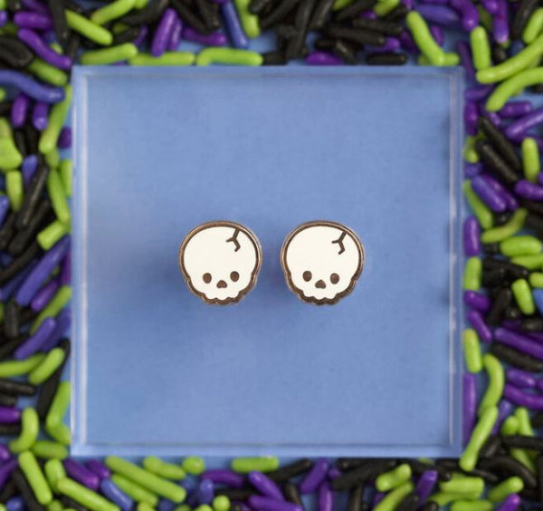 Skull Enamel Earrings